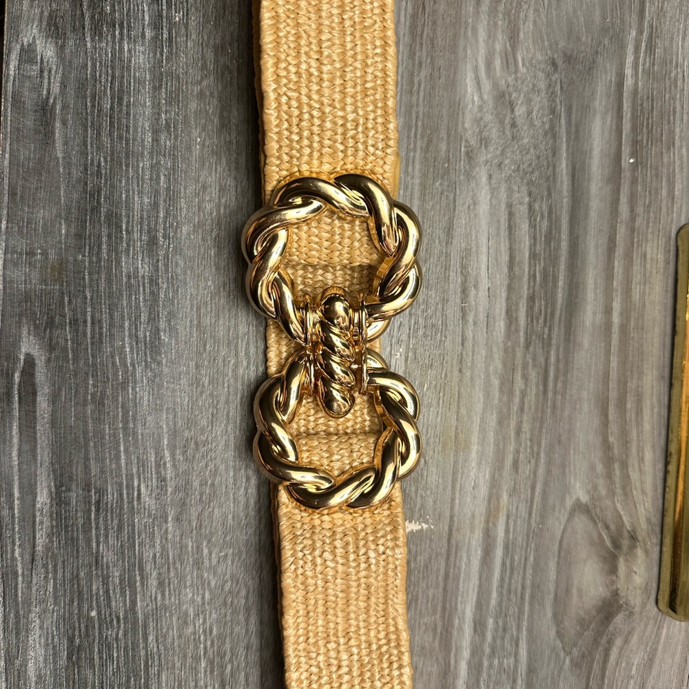 Elegant Gold Chain Tan Belt - Picture 2 of 6